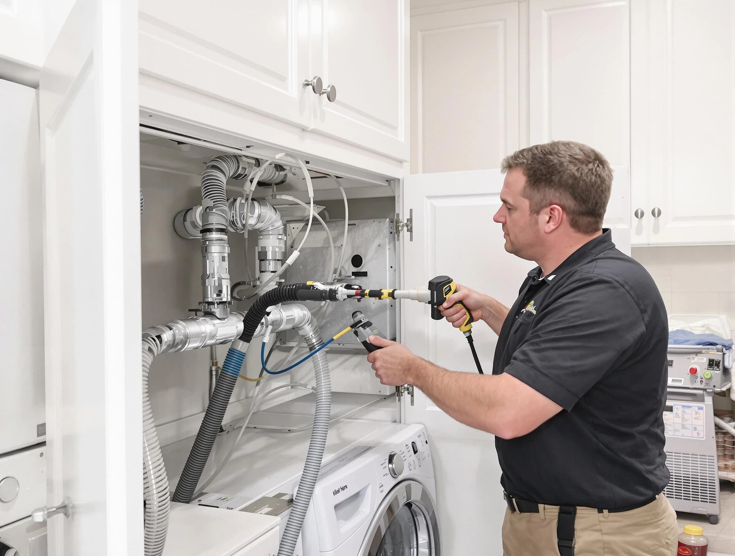 Clarkston Dryer Vent Cleaning professional removing severe blockage from a clogged dryer vent in Clarkston