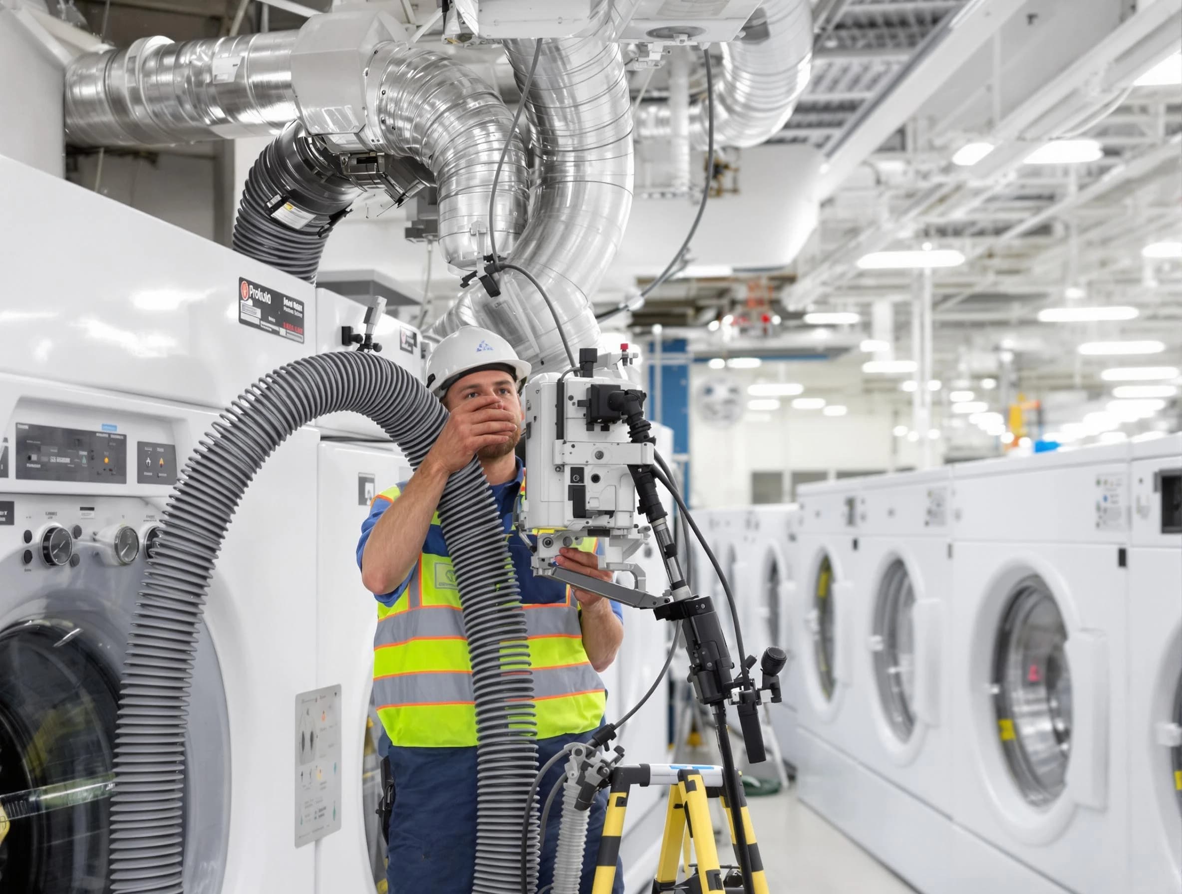Clarkston Dryer Vent Cleaning team performing commercial-grade dryer vent cleaning at a business facility in Clarkston